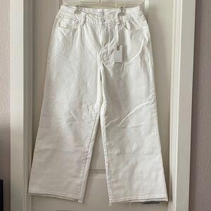 Good American White Palazzo Crop Jeans